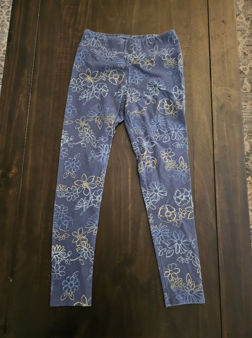SO Girls Navy Blue Floral Leggings